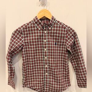 Polo Ralph Lauren Boys Plaid Button Down Shirt Size 8 Natural Stretch